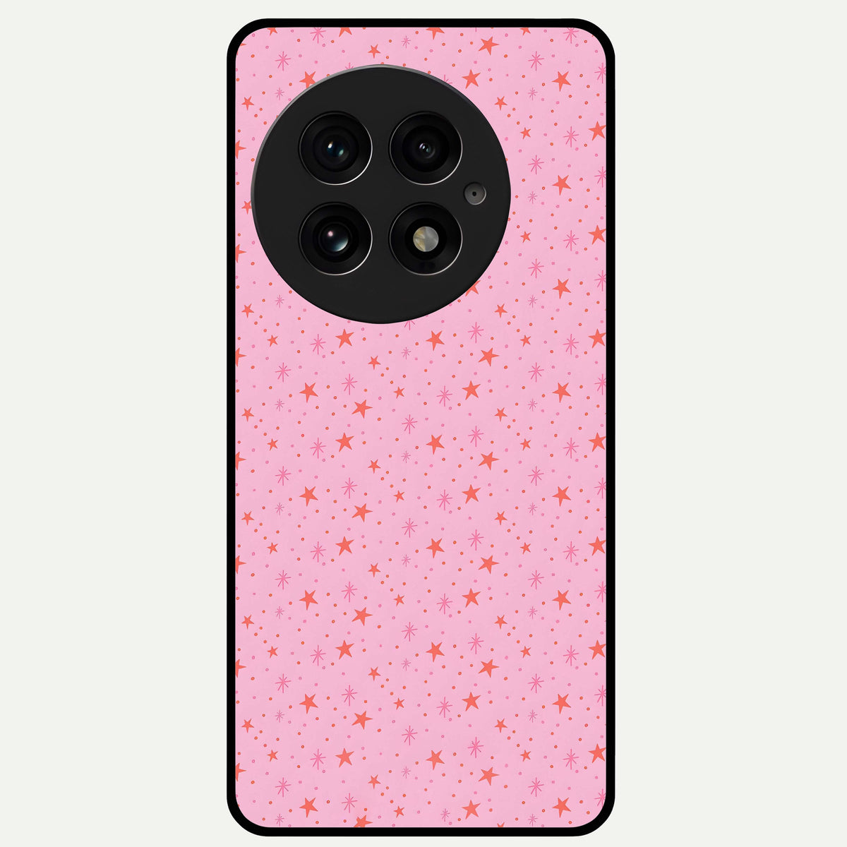  Cosmic Pink Sparkle Glass Case For OnePlus 13 back cover – full design glossy printed glass finish