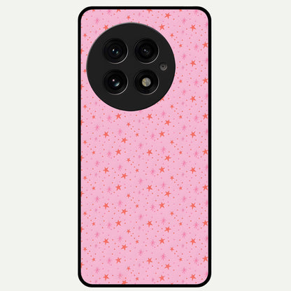  Cosmic Pink Sparkle Glass Case For OnePlus 13 back cover – full design glossy printed glass finish