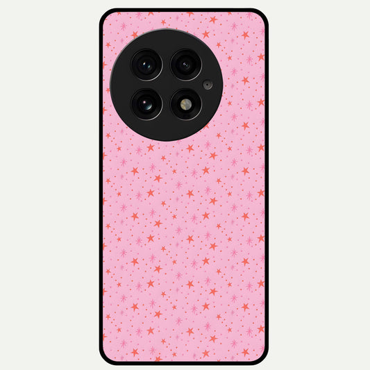  Cosmic Pink Sparkle Glass Case For OnePlus 13 back cover – full design glossy printed glass finish