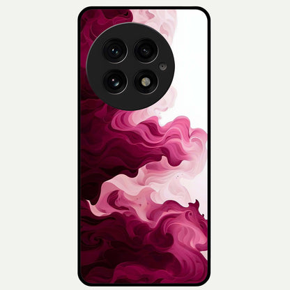  Crimson Wave Flow Glass Case For OnePlus 13 back cover – full design glossy printed glass finish