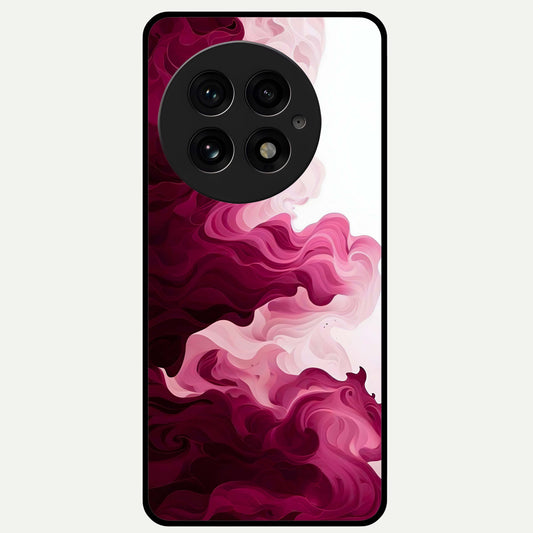  Crimson Wave Flow Glass Case For OnePlus 13 back cover – full design glossy printed glass finish