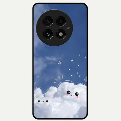  Cute Blossom Cloud Glass Case For OnePlus 13 back cover – full design glossy printed glass finish