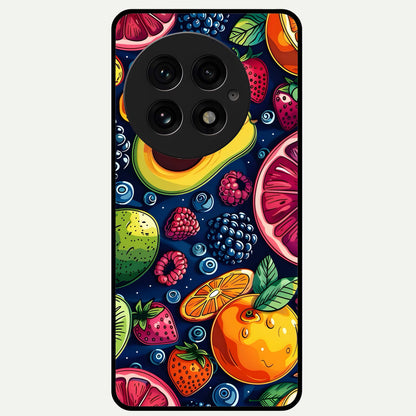  Cute Fruits Art Glass Case For OnePlus 13 back cover – full design glossy printed glass finish