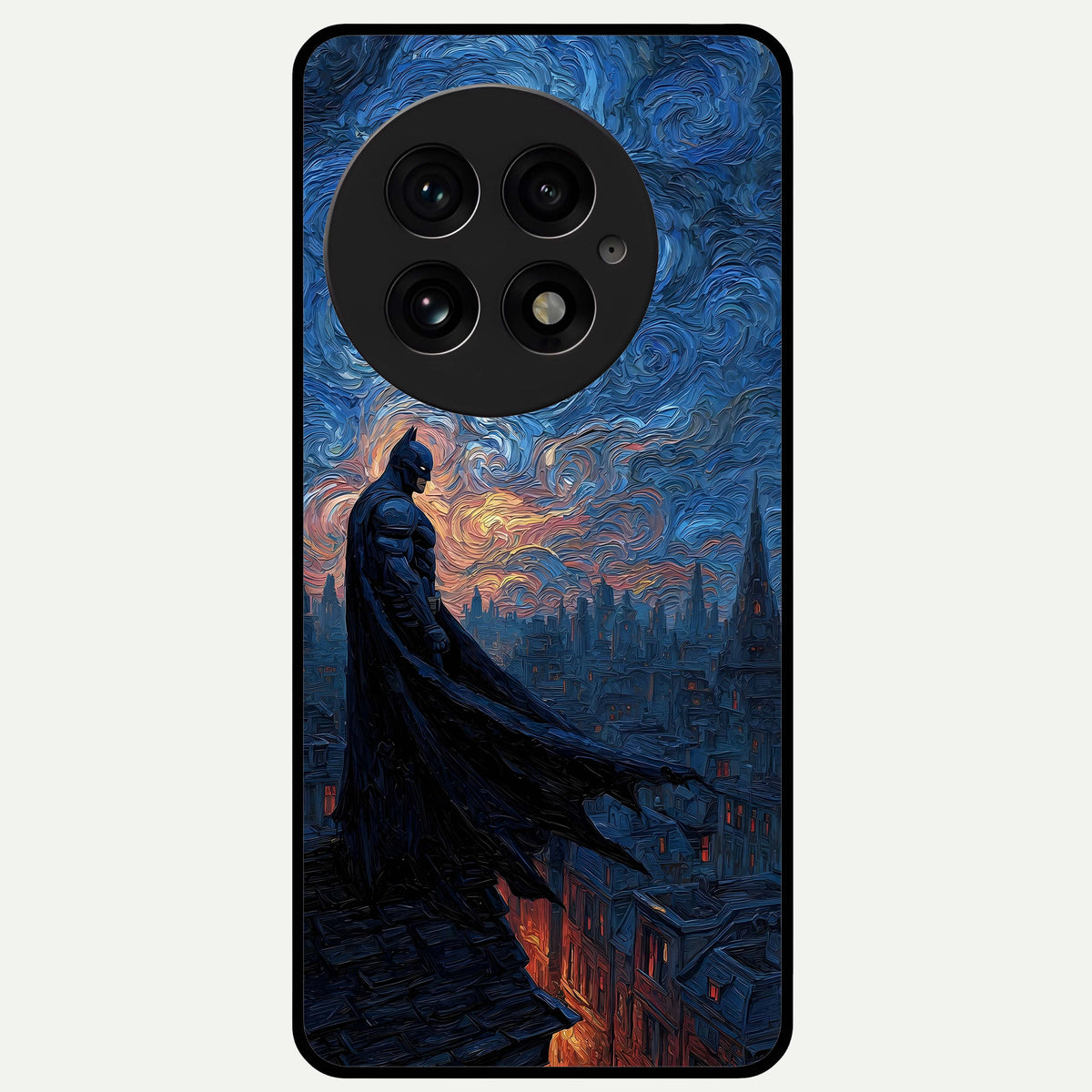  Dark Knight Dusk Glass Case For OnePlus 13 back cover – full design glossy printed glass finish