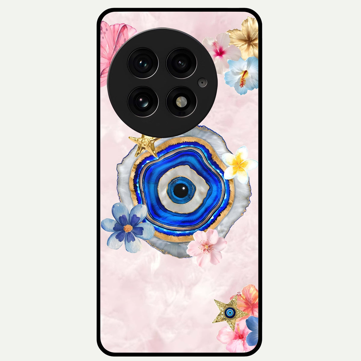  Divine Aura Bloom Glass Case For OnePlus 13 back cover – full design glossy printed glass finish