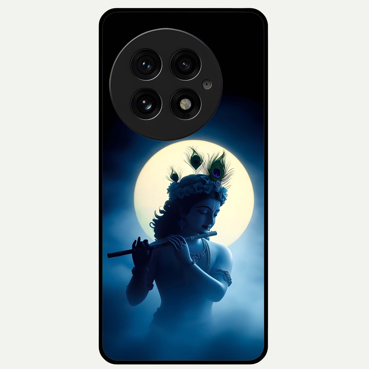  Divine Moon Flute Glass Case For OnePlus 13 back cover – full design glossy printed glass finish