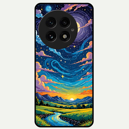  Dreamy Night Landscape Glass Case For OnePlus 13 back cover – full design glossy printed glass finish