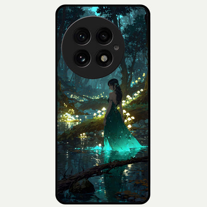  Enchanted Forest Glow Glass Case For OnePlus 13 back cover – full design glossy printed glass finish