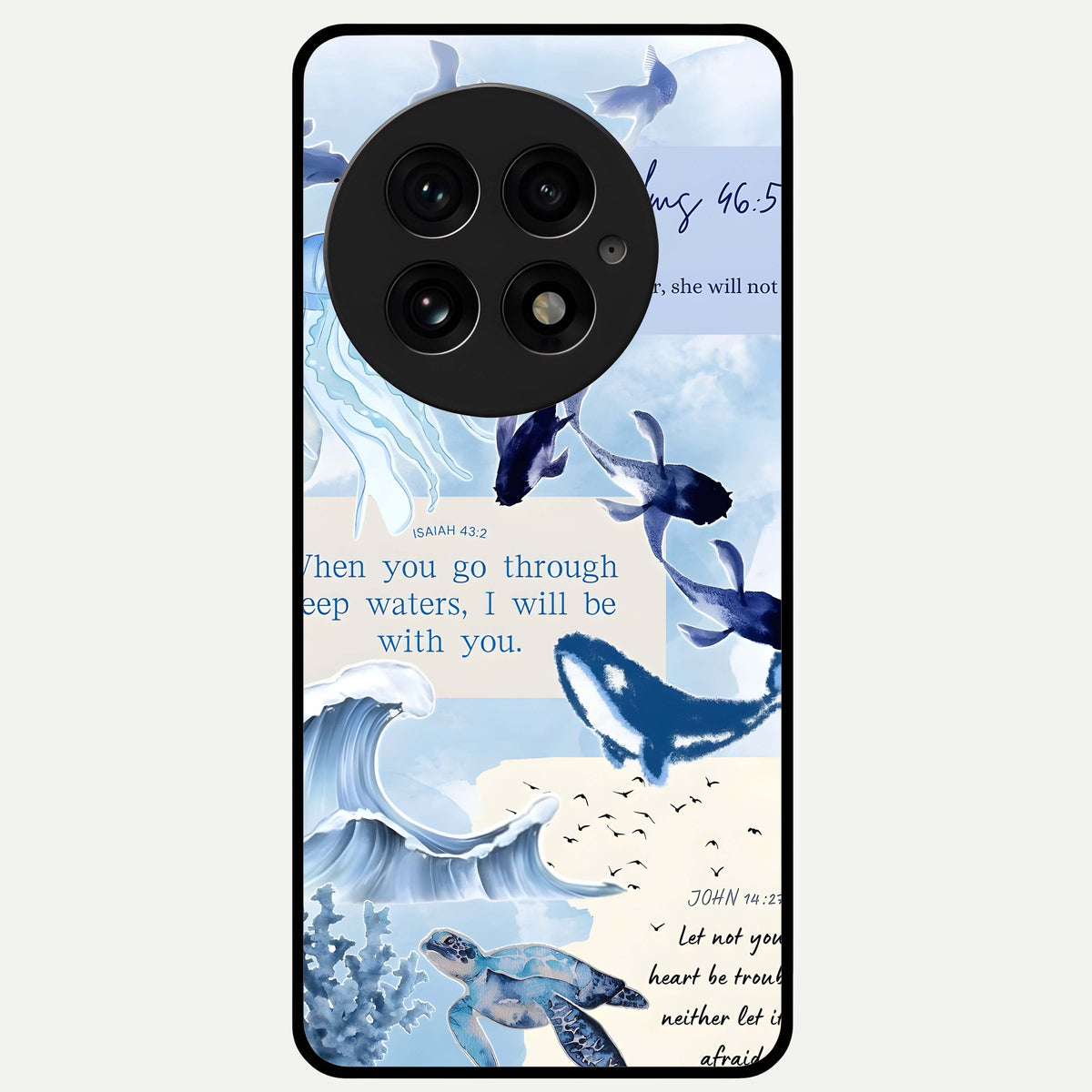  Faithful Ocean Promise Glass Case For OnePlus 13 back cover – full design glossy printed glass finish