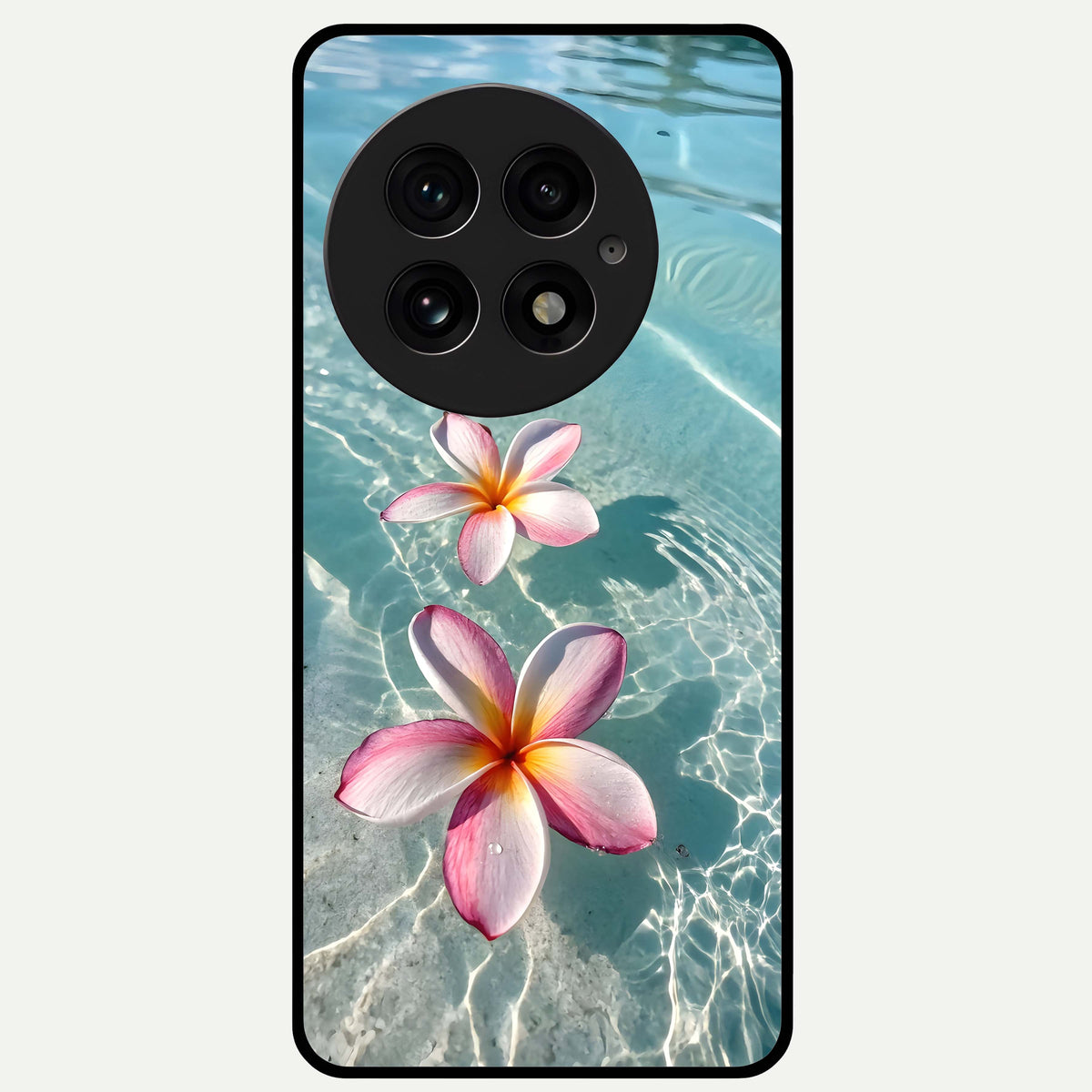 Floating Bloom Bliss Glass Case For OnePlus 13 back cover – full design glossy printed glass finish