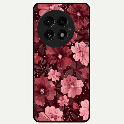  Flower Blush Bloom Glass Case For OnePlus 13 back cover – full design glossy printed glass finish