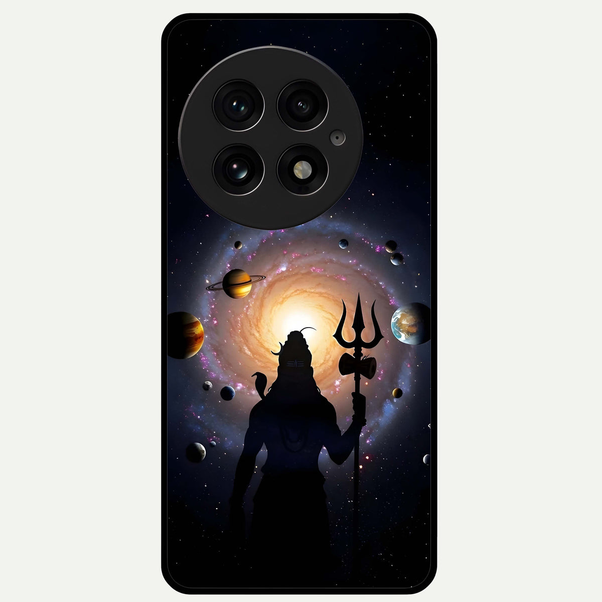 Galactic Shiva Vision Glass Case For OnePlus 13 back cover – full design glossy printed glass finish