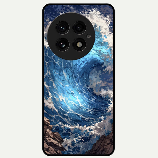  Giant Ocean Wave Glass Case For OnePlus 13 back cover – full design glossy printed glass finish