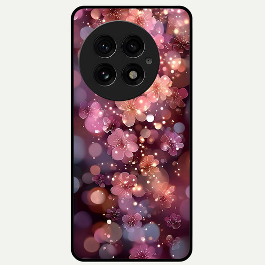  Glowing Petal Bliss Glass Case For OnePlus 13 back cover – full design glossy printed glass finish