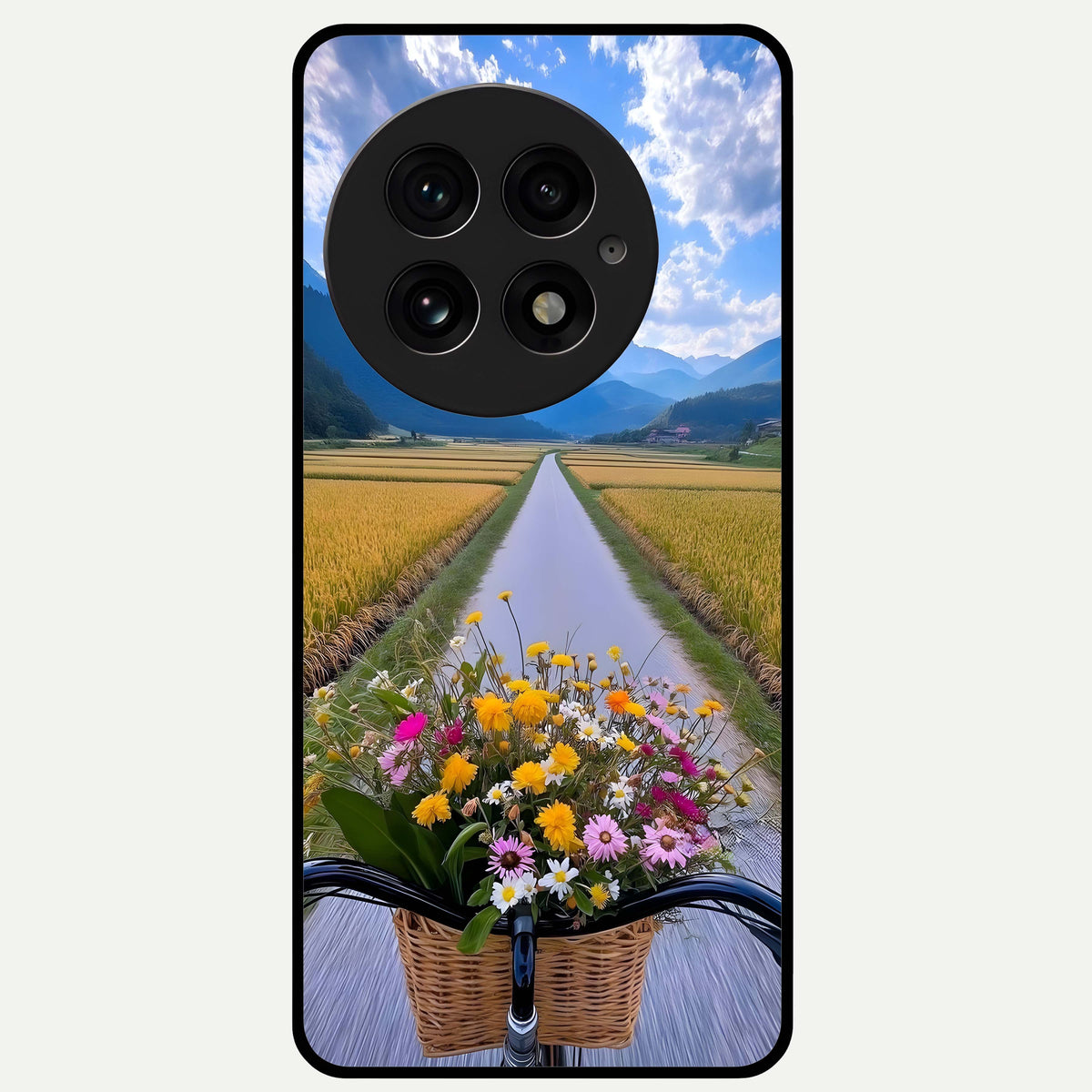  Golden Field Journey Glass Case For OnePlus 13 back cover – full design glossy printed glass finish