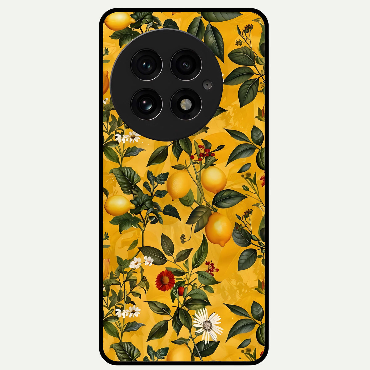  Golden Lemon Field Glass Case For OnePlus 13 back cover – full design glossy printed glass finish