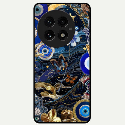  Golden Moon Magic Glass Case For OnePlus 13 back cover – full design glossy printed glass finish