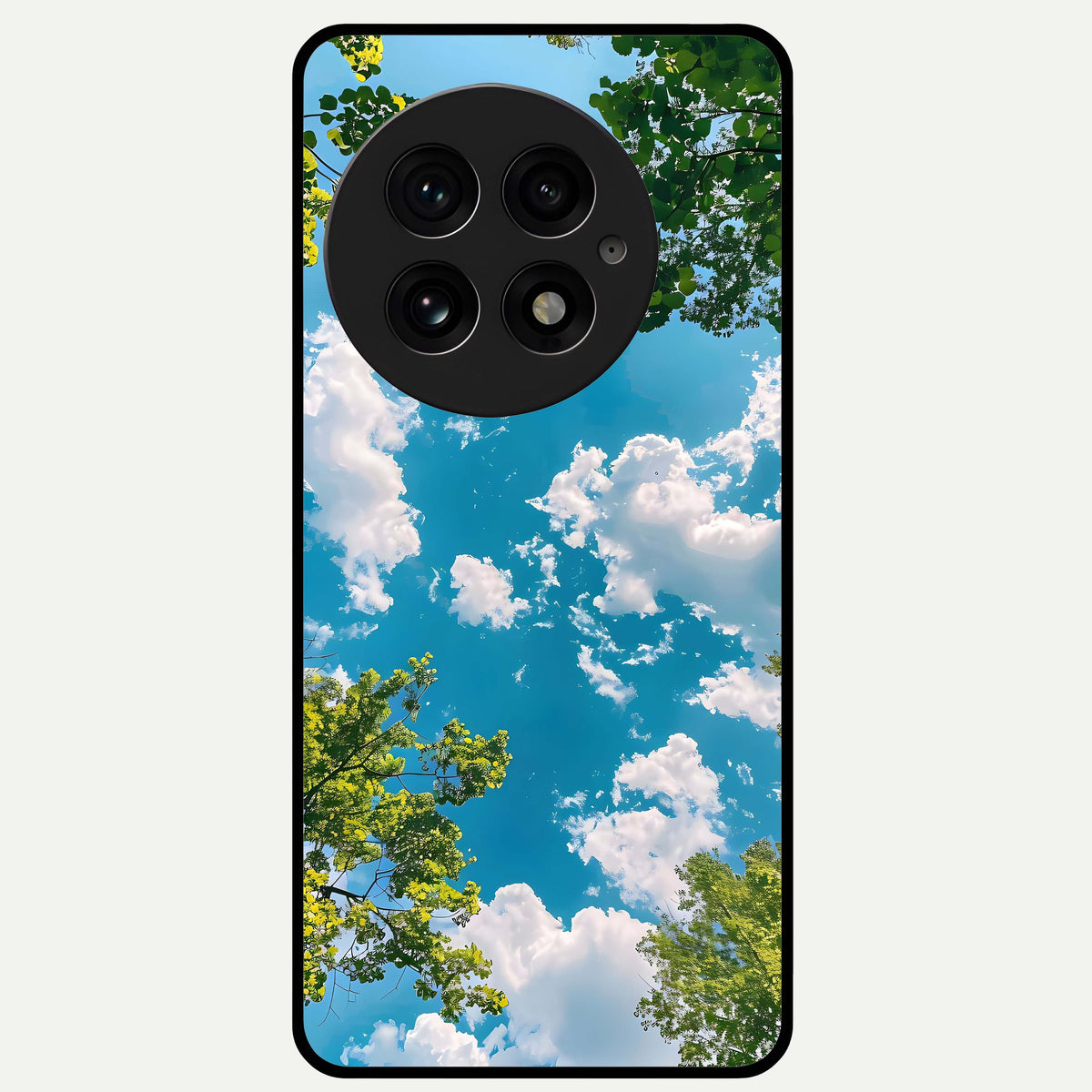  Green Moon Energy Glass Case For OnePlus 13 back cover – full design glossy printed glass finish