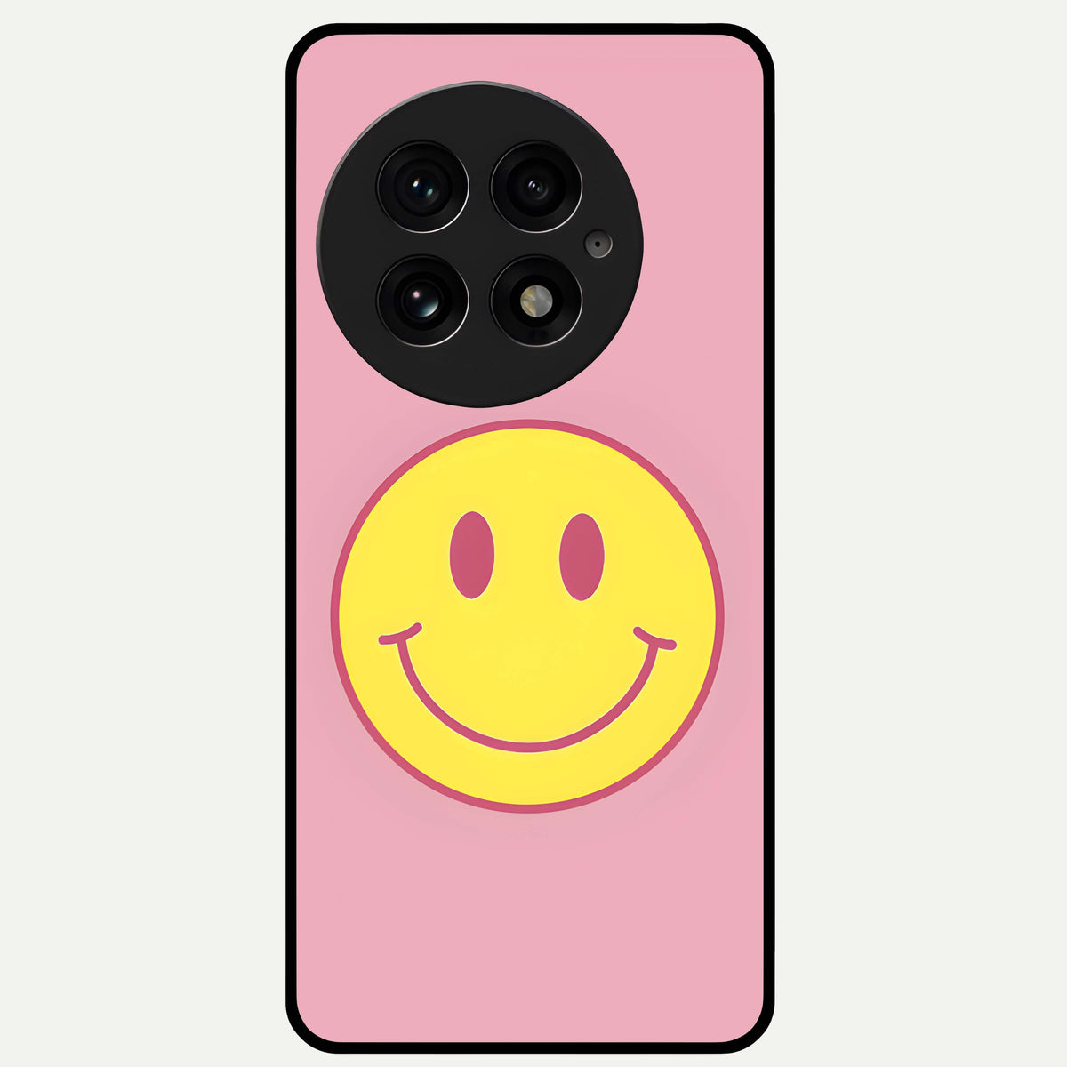  Happy Pink Mood Glass Case For OnePlus 13 back cover – full design glossy printed glass finish