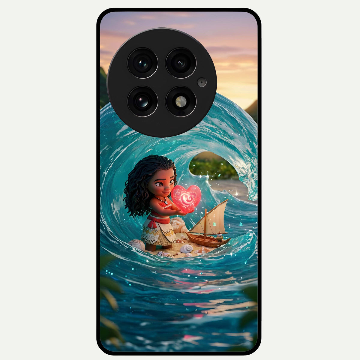  Heart of Ocean Glass Case For OnePlus 13 back cover – full design glossy printed glass finish