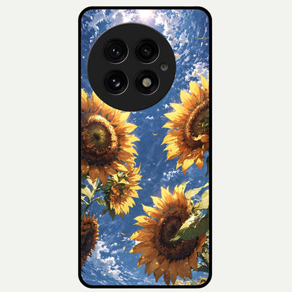  Heavenly Sunflower Rise Glass Case For OnePlus 13 back cover – full design glossy printed glass finish