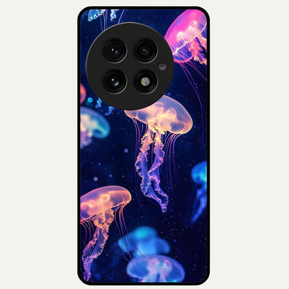  Jellyfish Pattern Glass Case For OnePlus 13 back cover – full design glossy printed glass finish