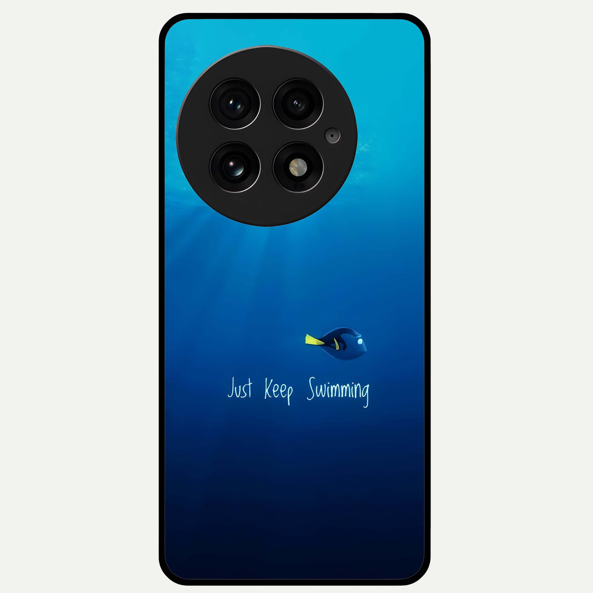  Just Keep Swimming Glass Case For OnePlus 13 back cover – full design glossy printed glass finish