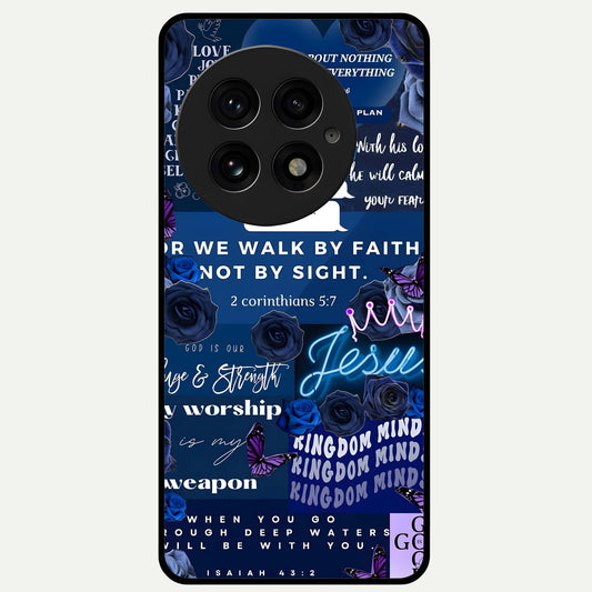  Kingdom Faith Glow Glass Case For OnePlus 13 back cover – full design glossy printed glass finish