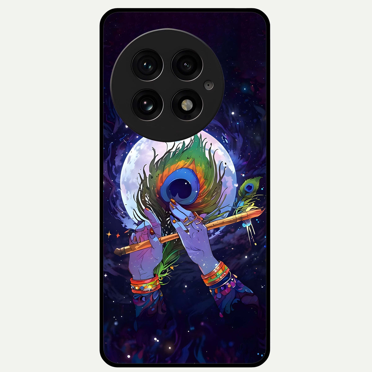  Krishna Hands Art Glass Case For OnePlus 13 back cover – full design glossy printed glass finish