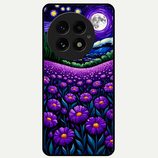  Lavender Moon Field Glass Case For OnePlus 13 back cover – full design glossy printed glass finish