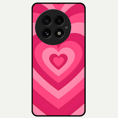  Layered Love Hearts Glass Case For OnePlus 13 back cover – full design glossy printed glass finish