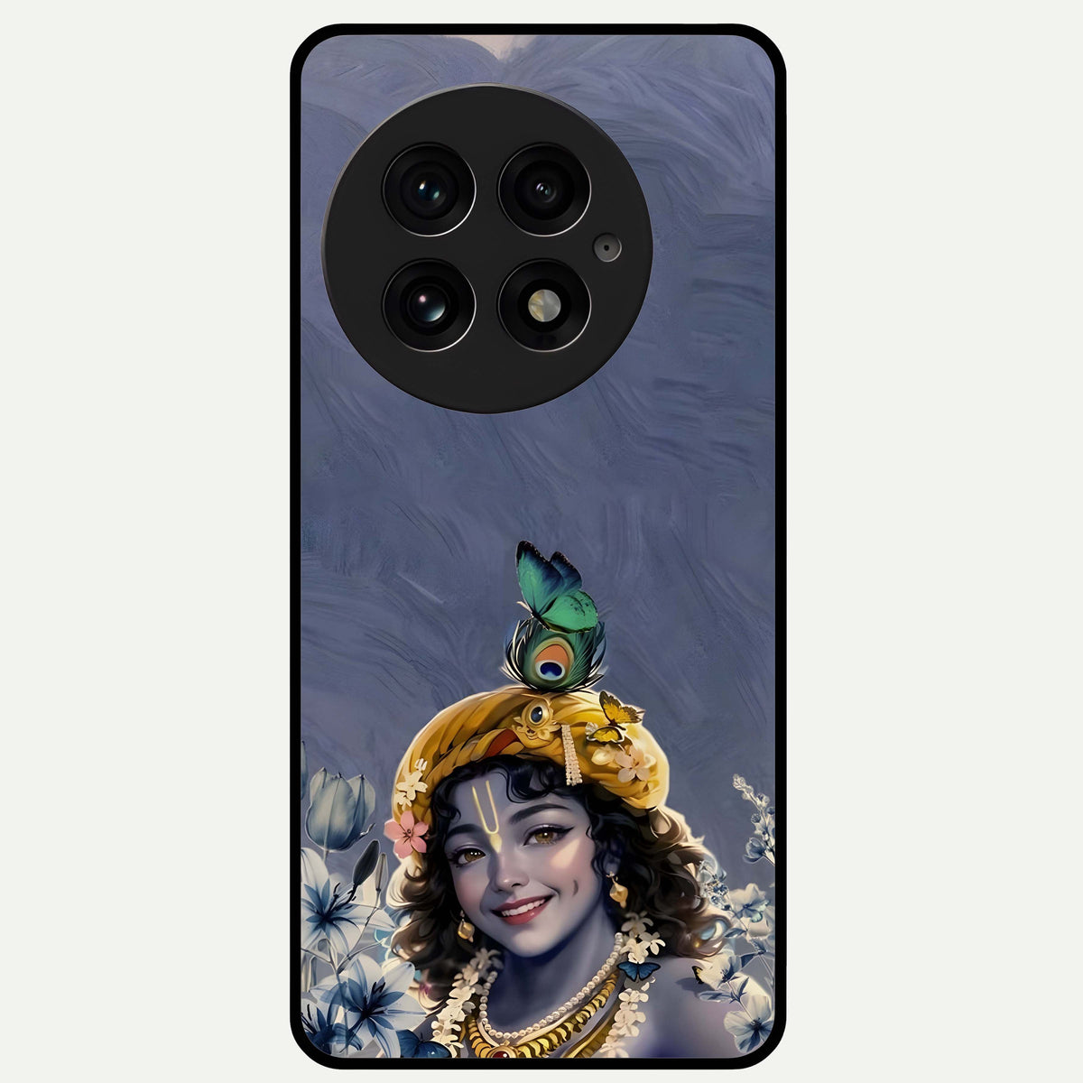  Lord Krishna Glass Case For OnePlus 13 back cover – full design glossy printed glass finish