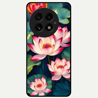  Lotus Dream Serenity Glass Case For OnePlus 13 back cover – full design glossy printed glass finish