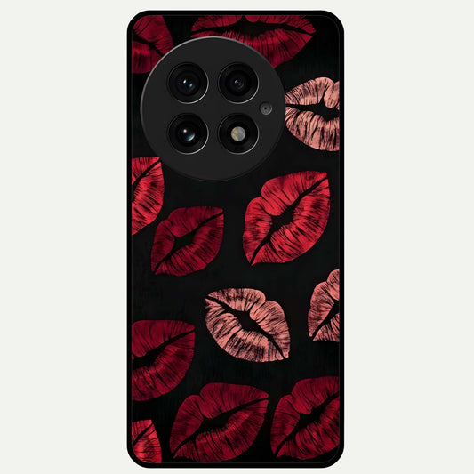  Midnight Kiss Love Glass Case For OnePlus 13 back cover – full design glossy printed glass finish
