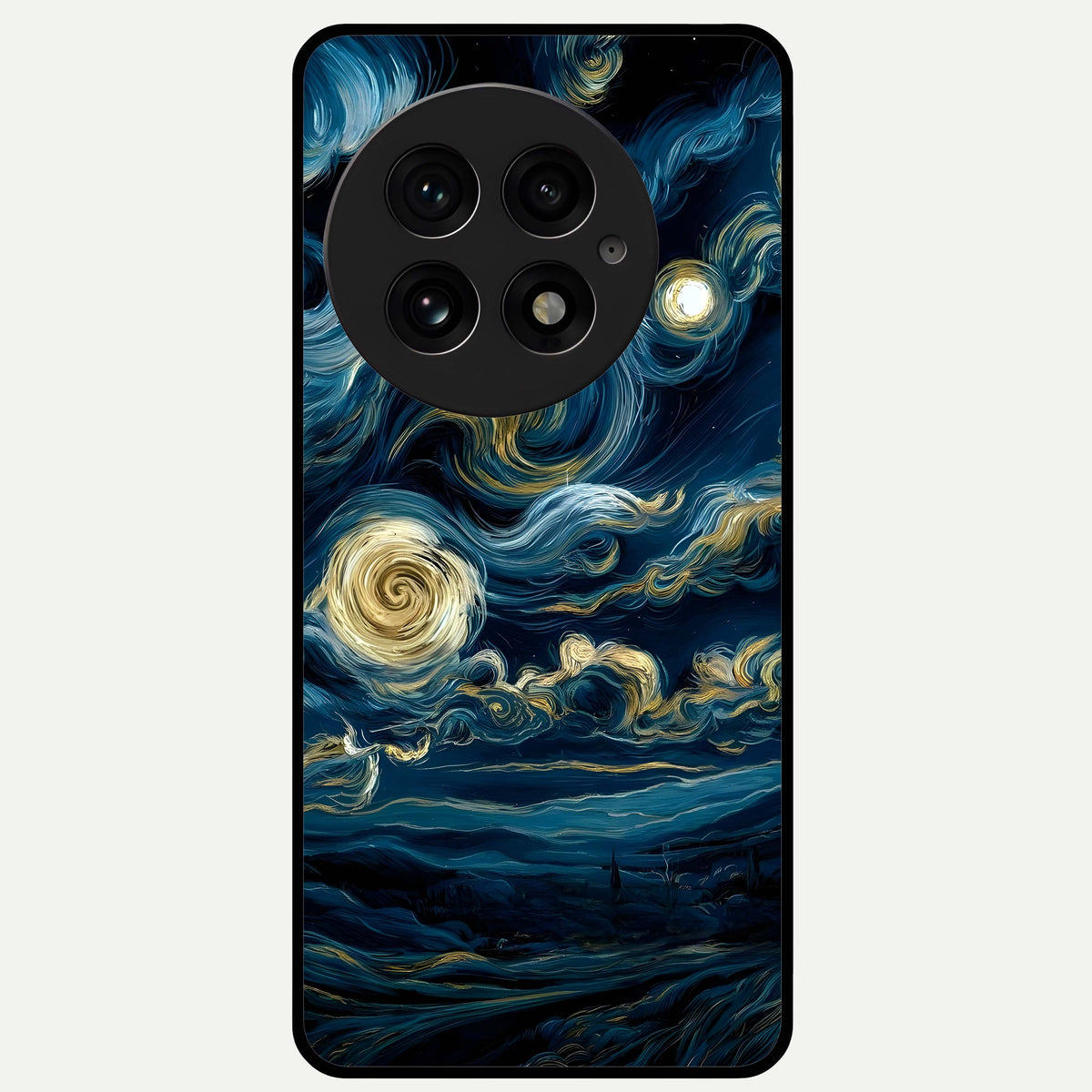 Midnight Sky Whirl Glass Case For OnePlus 13 back cover – full design glossy printed glass finish