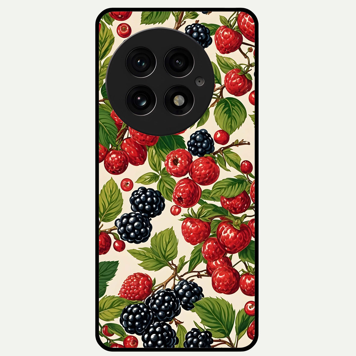  Mixed Berry Collage Glass Case For OnePlus 13 back cover – full design glossy printed glass finish