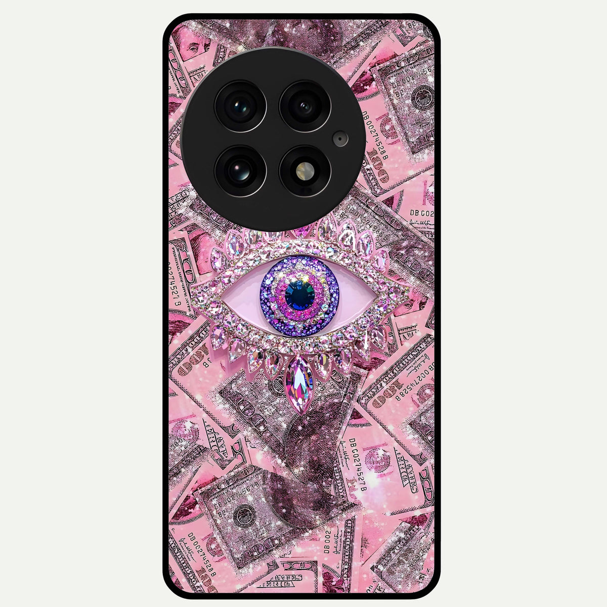  Money Eye Luxe Glass Case For OnePlus 13 back cover – full design glossy printed glass finish