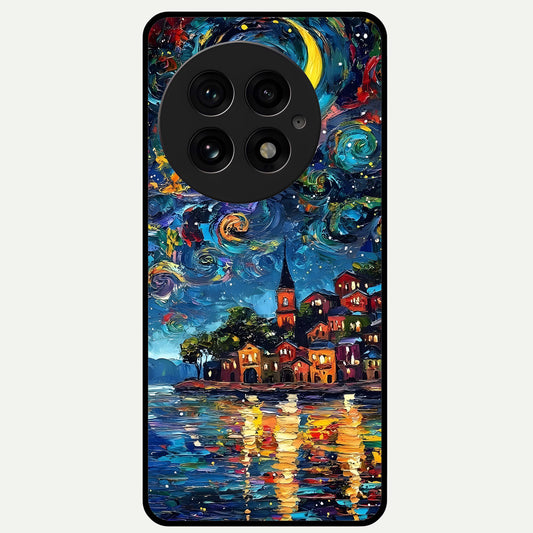  Moonlight Harbor Glow Glass Case For OnePlus 13 back cover – full design glossy printed glass finish