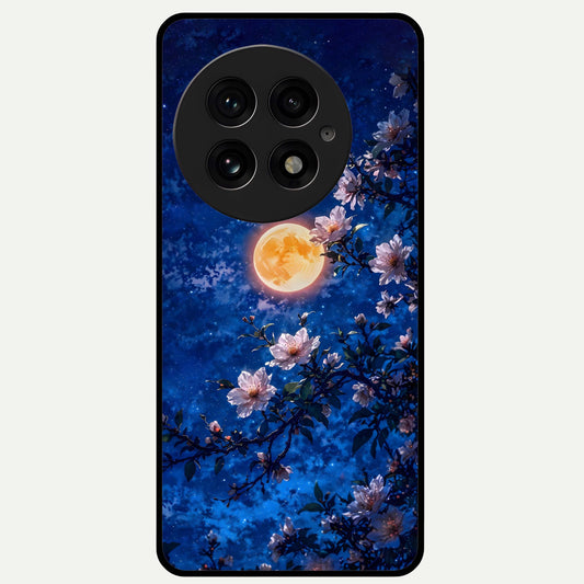  Moonlit Blossoms Night Glass Case For OnePlus 13 back cover – full design glossy printed glass finish