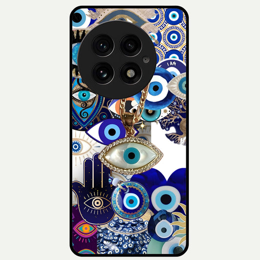  Mystic Charm Eye Glass Case For OnePlus 13 back cover – full design glossy printed glass finish