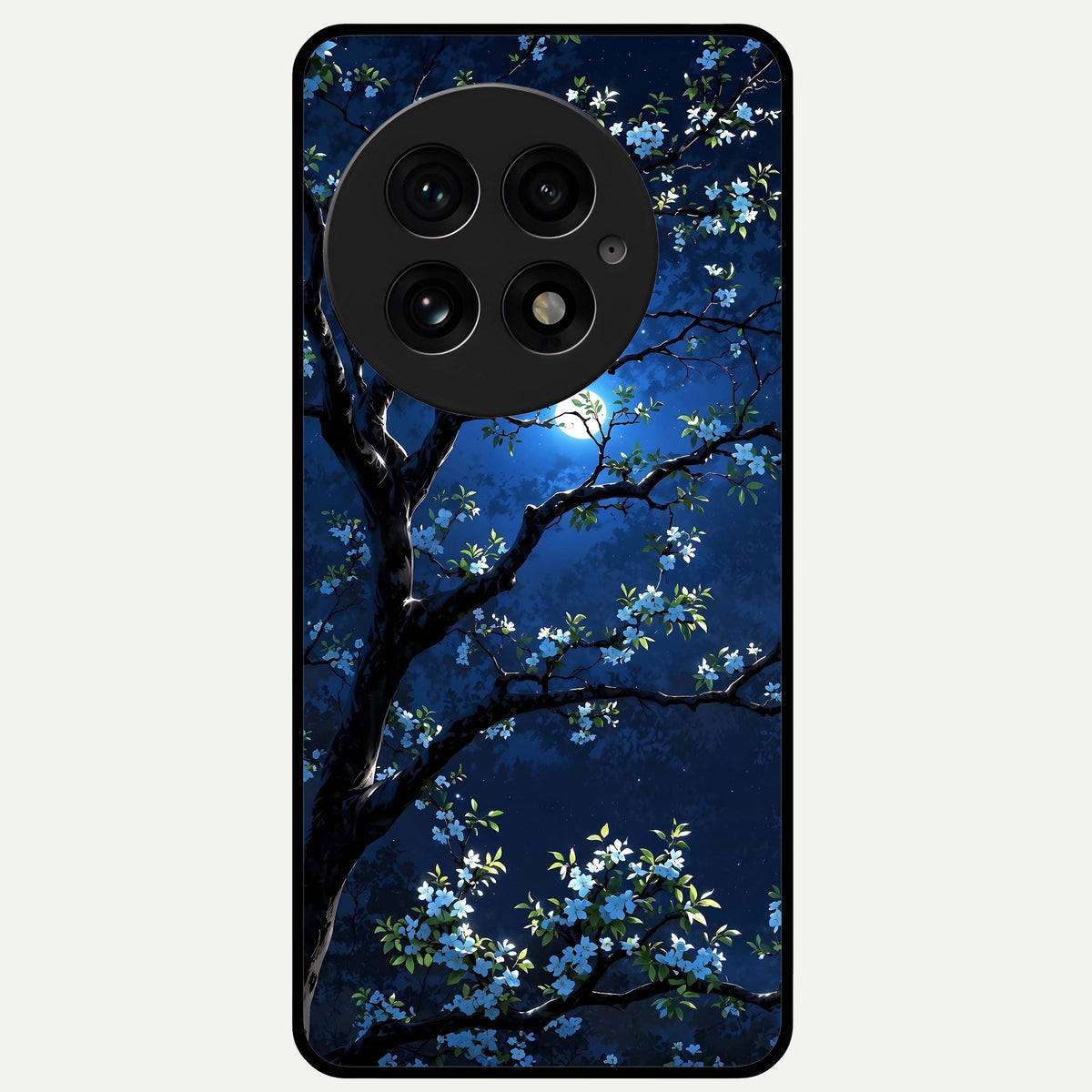  Mystic Floral Night Glass Case For OnePlus 13 back cover – full design glossy printed glass finish