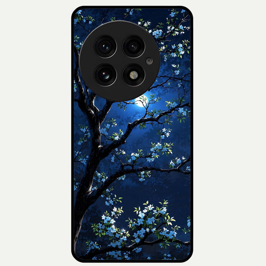  Mystic Floral Night Glass Case For OnePlus 13 back cover – full design glossy printed glass finish