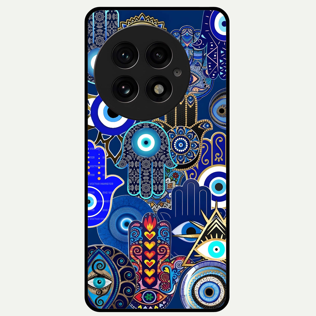  Mystic Palm Guard Glass Case For OnePlus 13 back cover – full design glossy printed glass finish