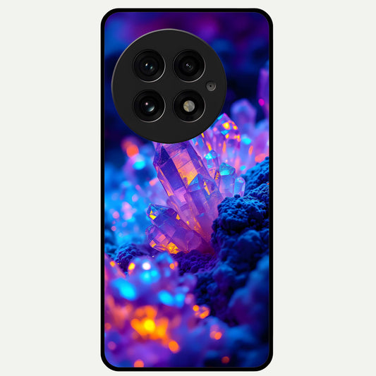  Neon Aura Shards Glass Case For OnePlus 13 back cover – full design glossy printed glass finish