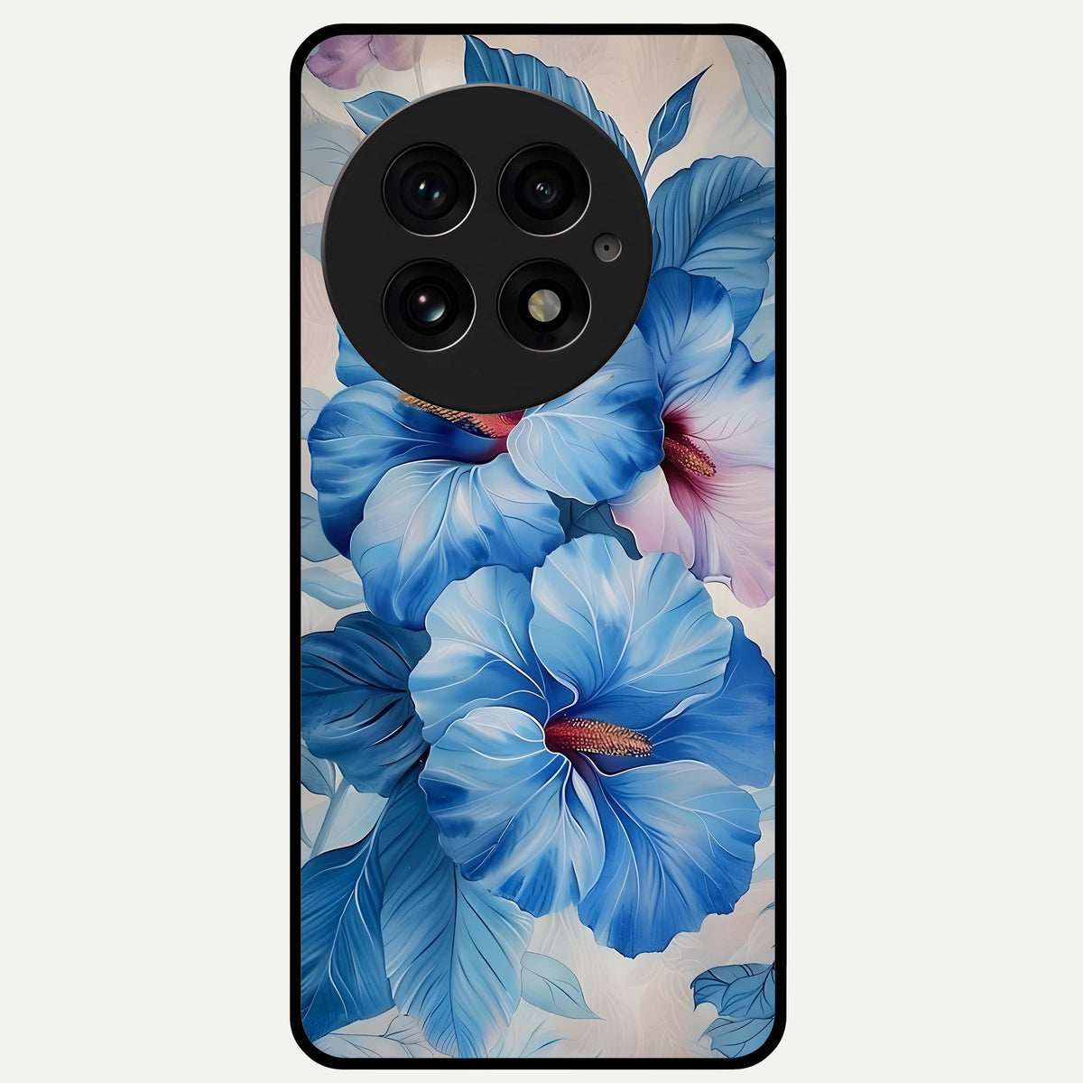  Ocean Hibiscus Grace Glass Case For OnePlus 13 back cover – full design glossy printed glass finish