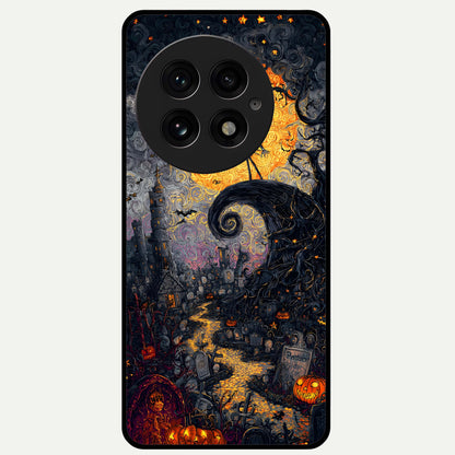  Pumpkin Moonlight Tale Glass Case For OnePlus 13 back cover – full design glossy printed glass finish