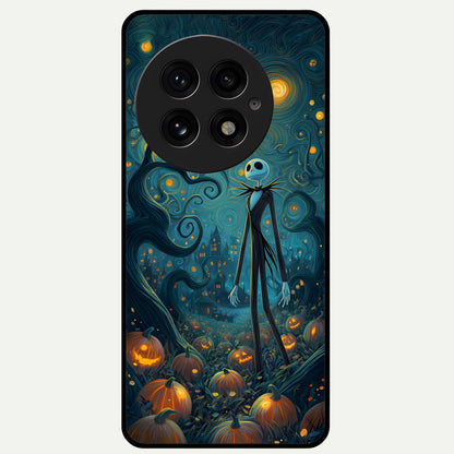  Pumpkin Moon Night Glass Case For OnePlus 13 back cover – full design glossy printed glass finish