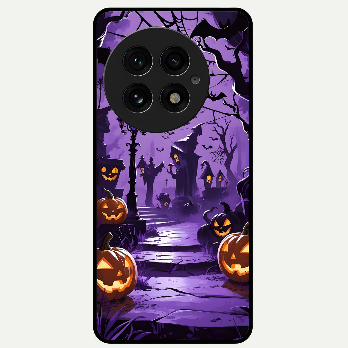  Pumpkin Patch Halloween Glass Case For OnePlus 13 back cover – full design glossy printed glass finish