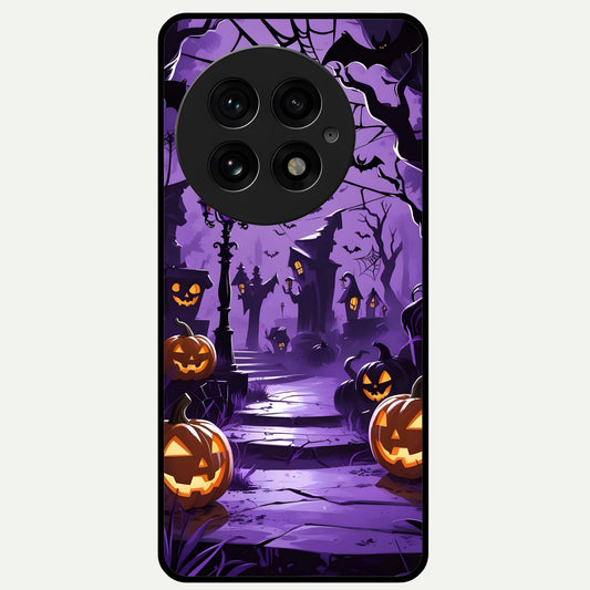  Pumpkin Patch Halloween Glass Case For OnePlus 13 back cover – full design glossy printed glass finish