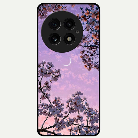  Purple Serenity Moon Glass Case For OnePlus 13 back cover – full design glossy printed glass finish